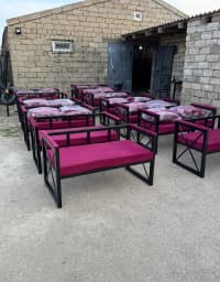 Bağ divanı Tünd qırmızı rəng — şəkil 2