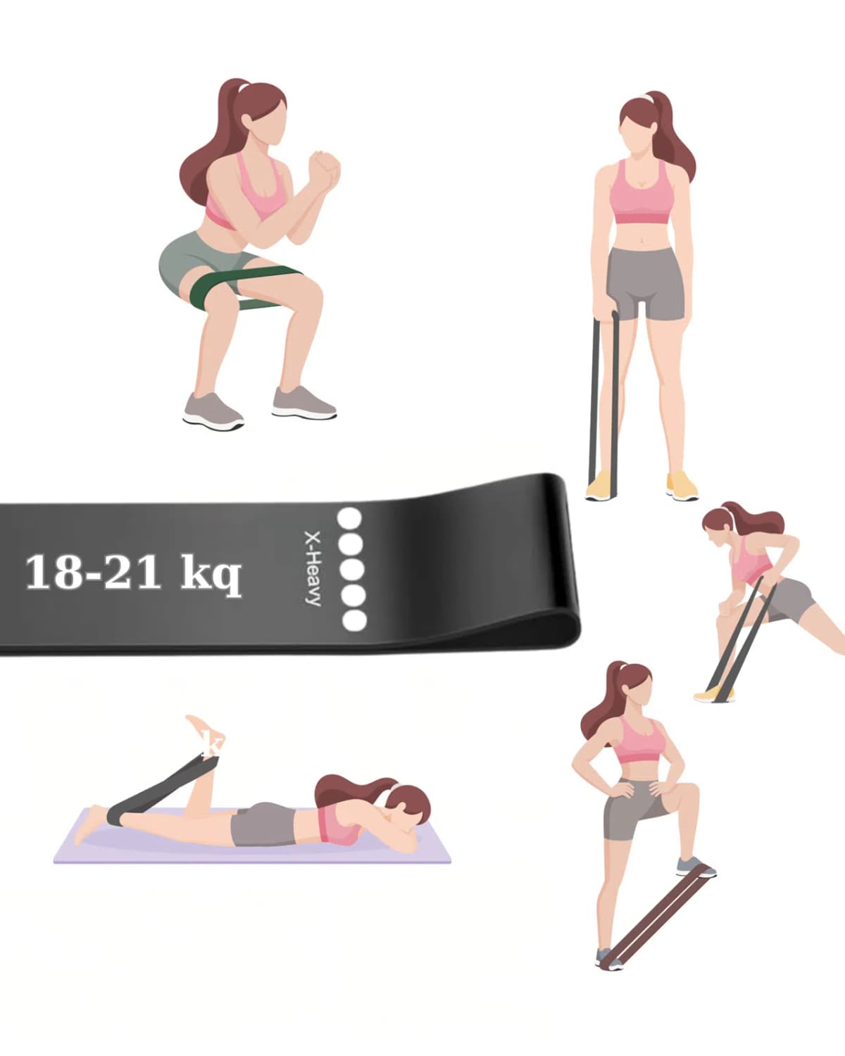 Fitness rezin bant, qara, 1292085