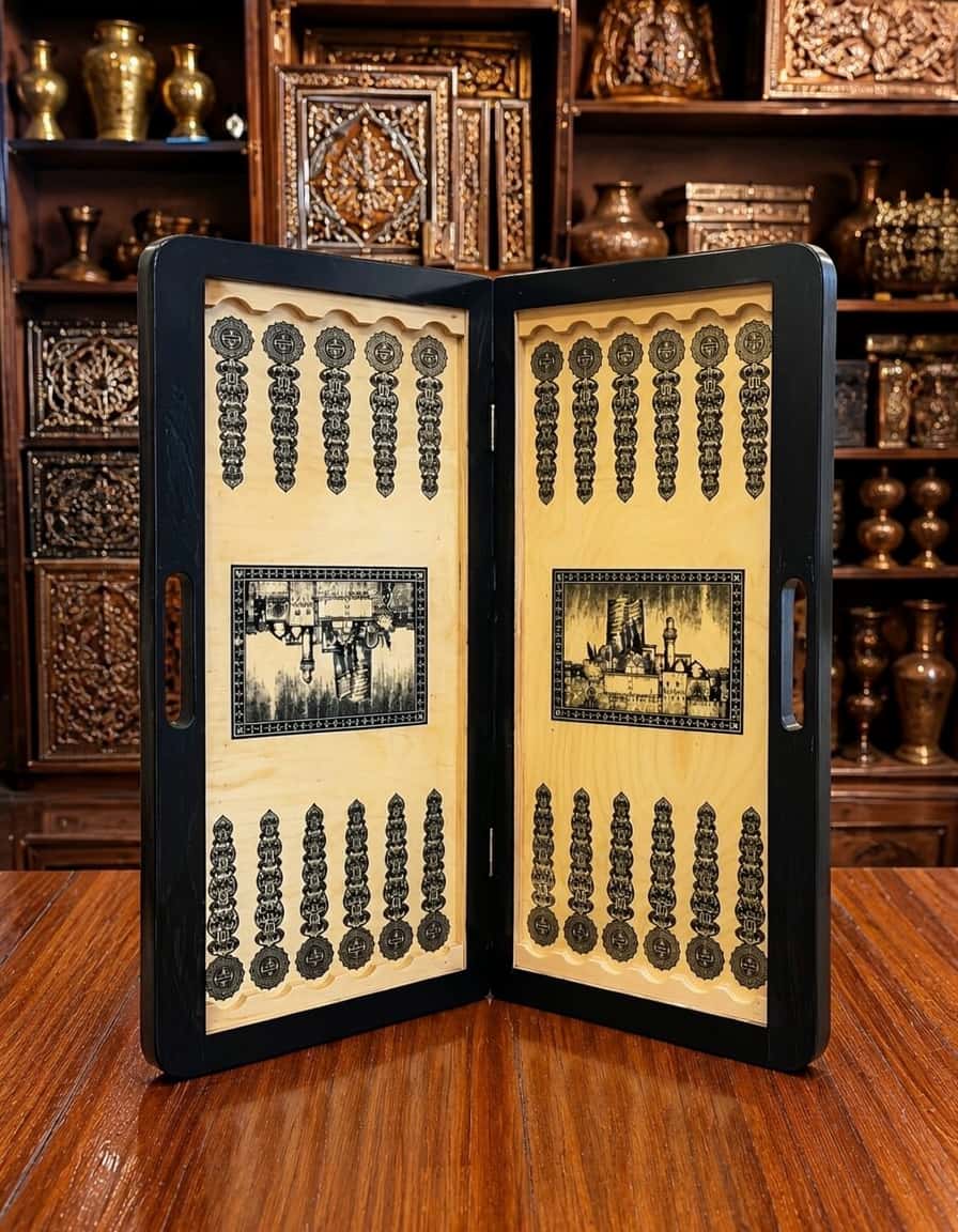 Backgammon Board Set (with Pieces and Dice) - Tenderyard