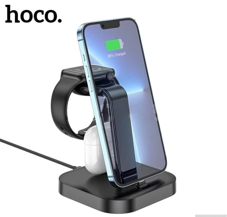 Hoco CW43 3-in-1 Desktop Charging Station - Tenderyard