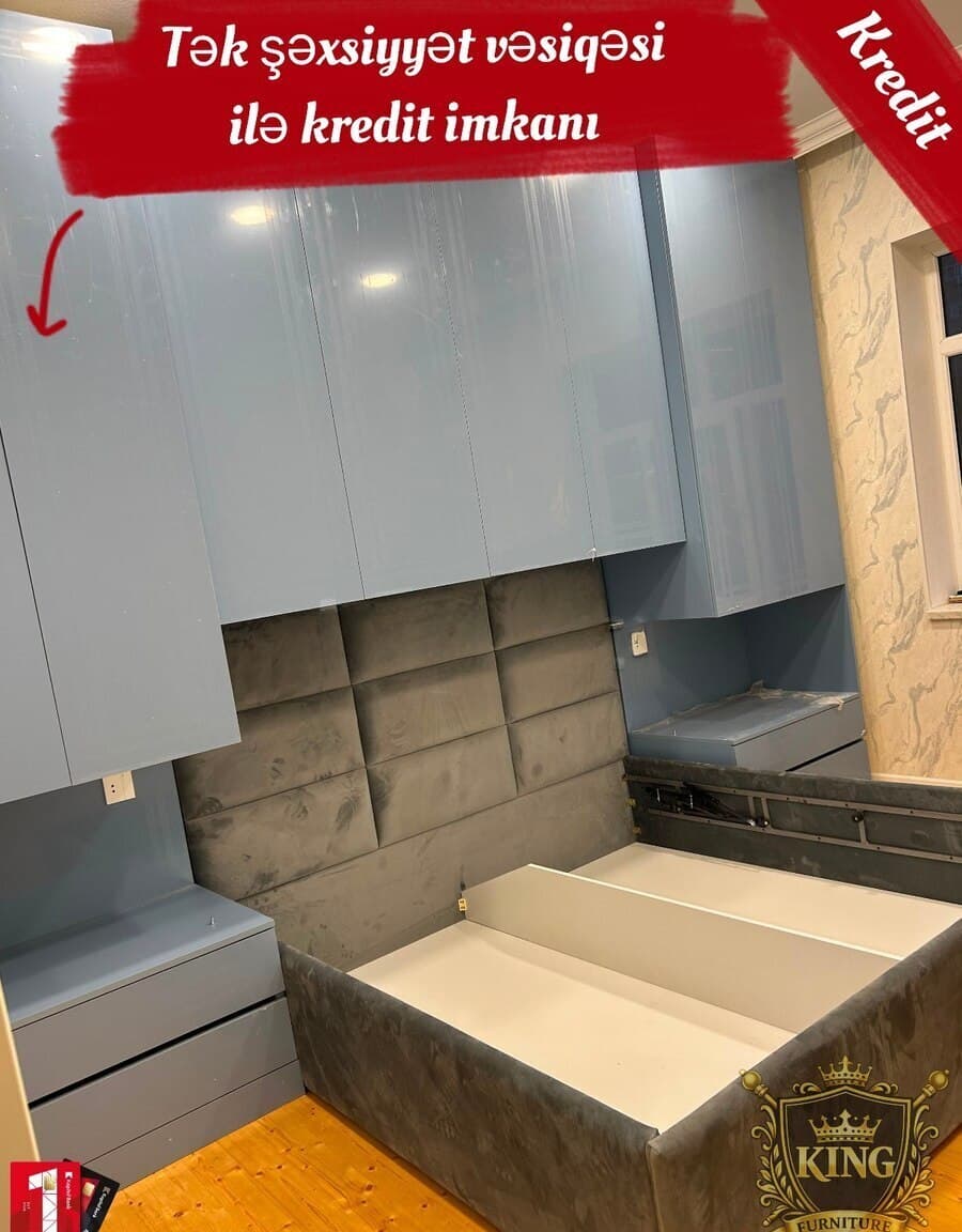 MDF material yataq otağı dəsti, Qəhvəyi rəng