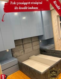 MDF material yataq otağı dəsti, Qəhvəyi rəng — şəkil 1