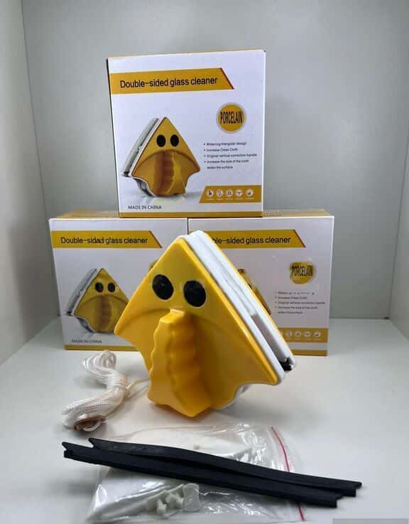 Magnetic glass cleaner Porcelan (yellow) - Tenderyard