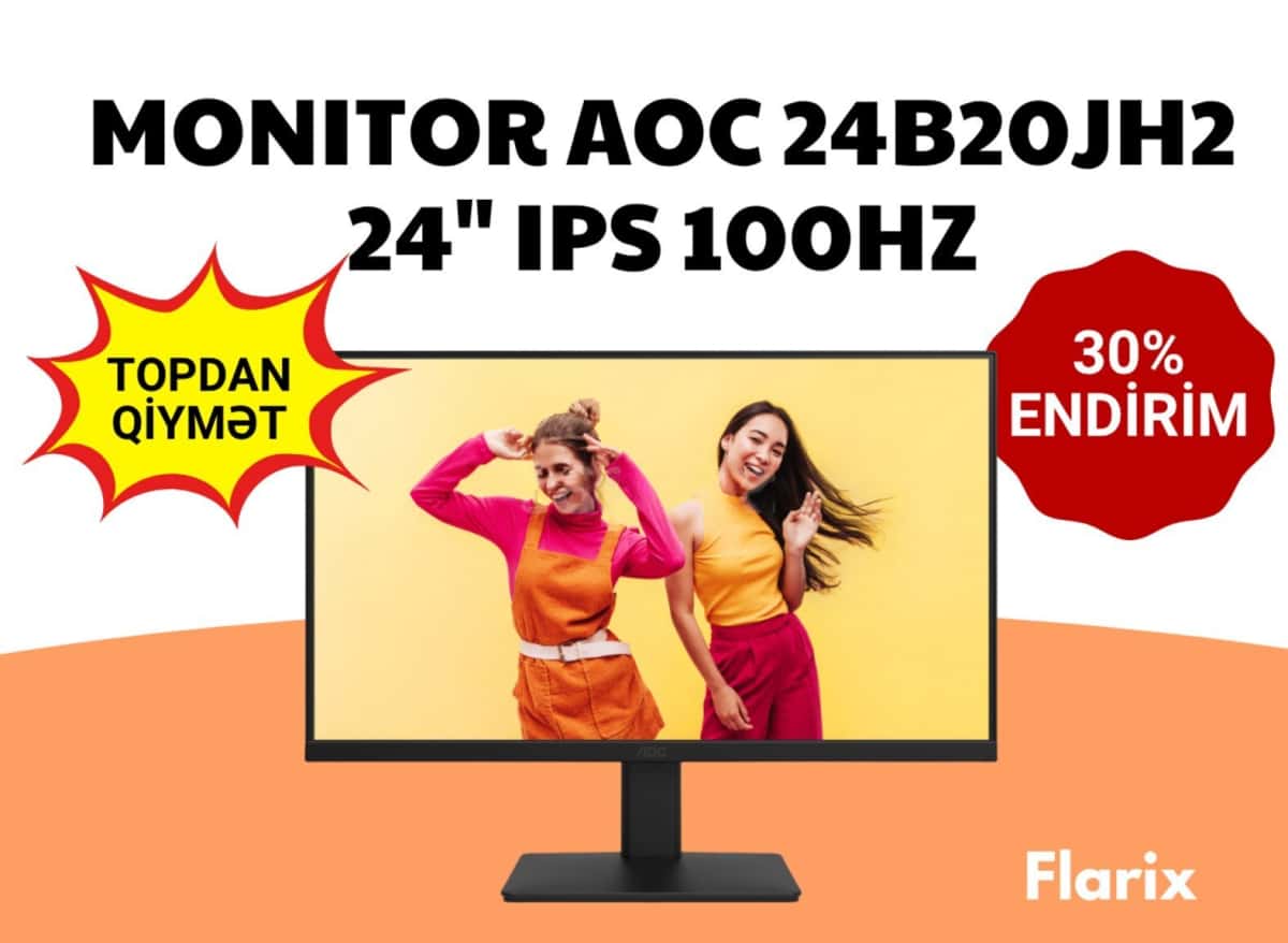 Monitor AOC 24B20JH2 24" IPS 100Hz - Tenderyard