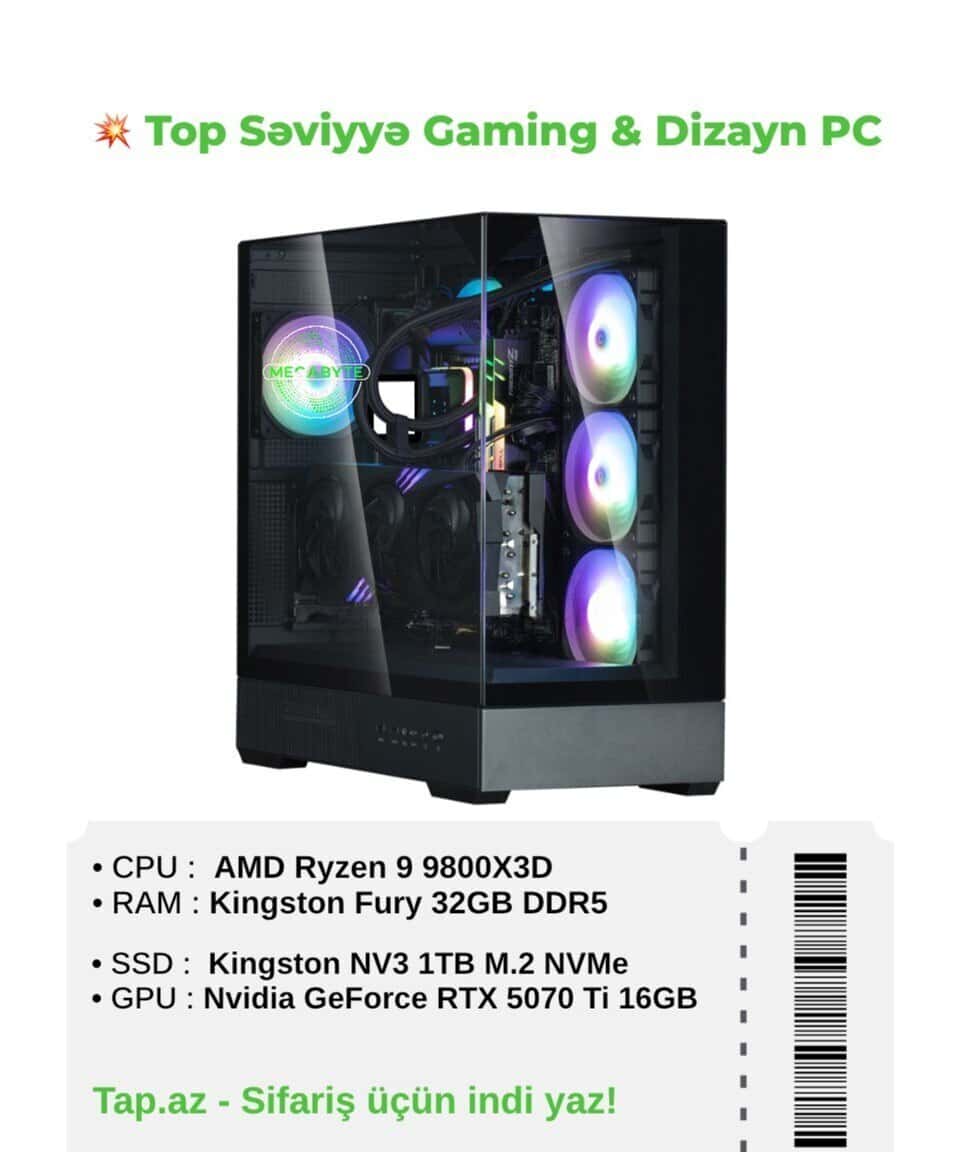 Gaming PC Mega-009 R7-9800X3D RTX 5070 Ti 32GB - Tenderyard
