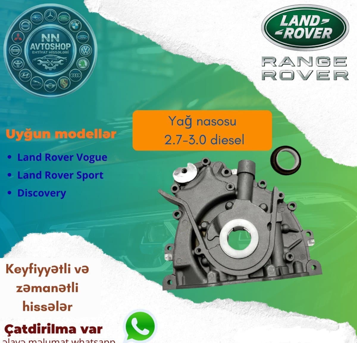 Yağ nasosu Land Rover Range Rover Sport
