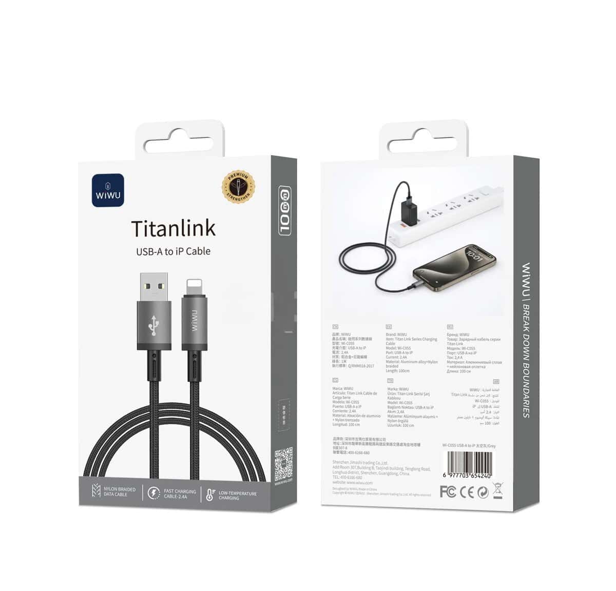 Charging cable WiWU TitanLink WI-C055 A-L - Tenderyard