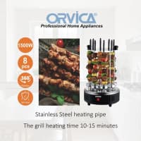 Orvica ORM-8619 Vertikal Elektrikli Kabab Aparatı, 8 Şişli — şəkil 3