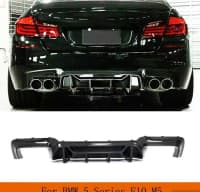 BMW F10 üçün 4 Xəttli Qara Parlaq Diffuzer — şəkil 1