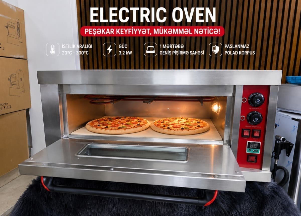Elektrikli daş pizza sobası 3.2 kW