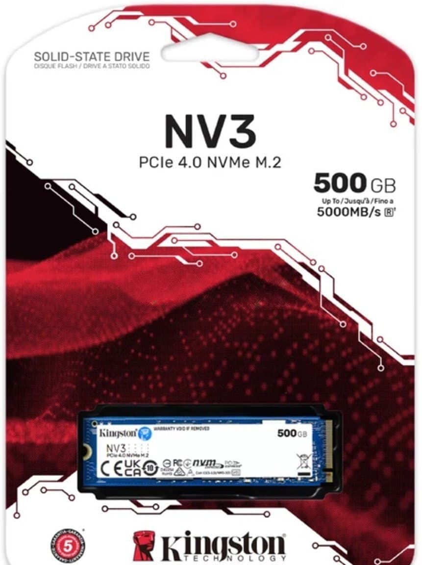 SSD Kingston NV3 500GB PCIe 4.0 NVMe M.2