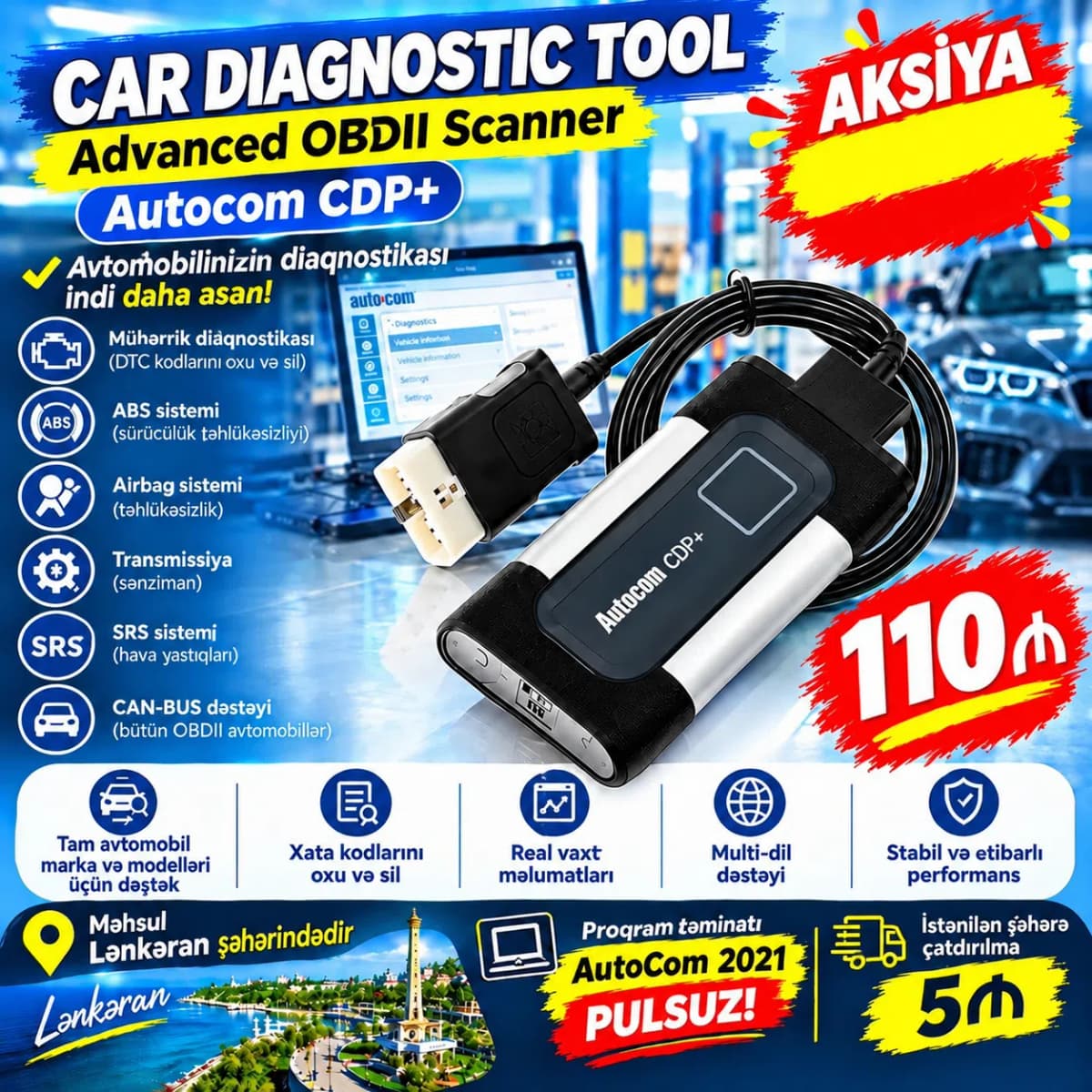 Avtodiaqnostika cihazı Autocom CDP+