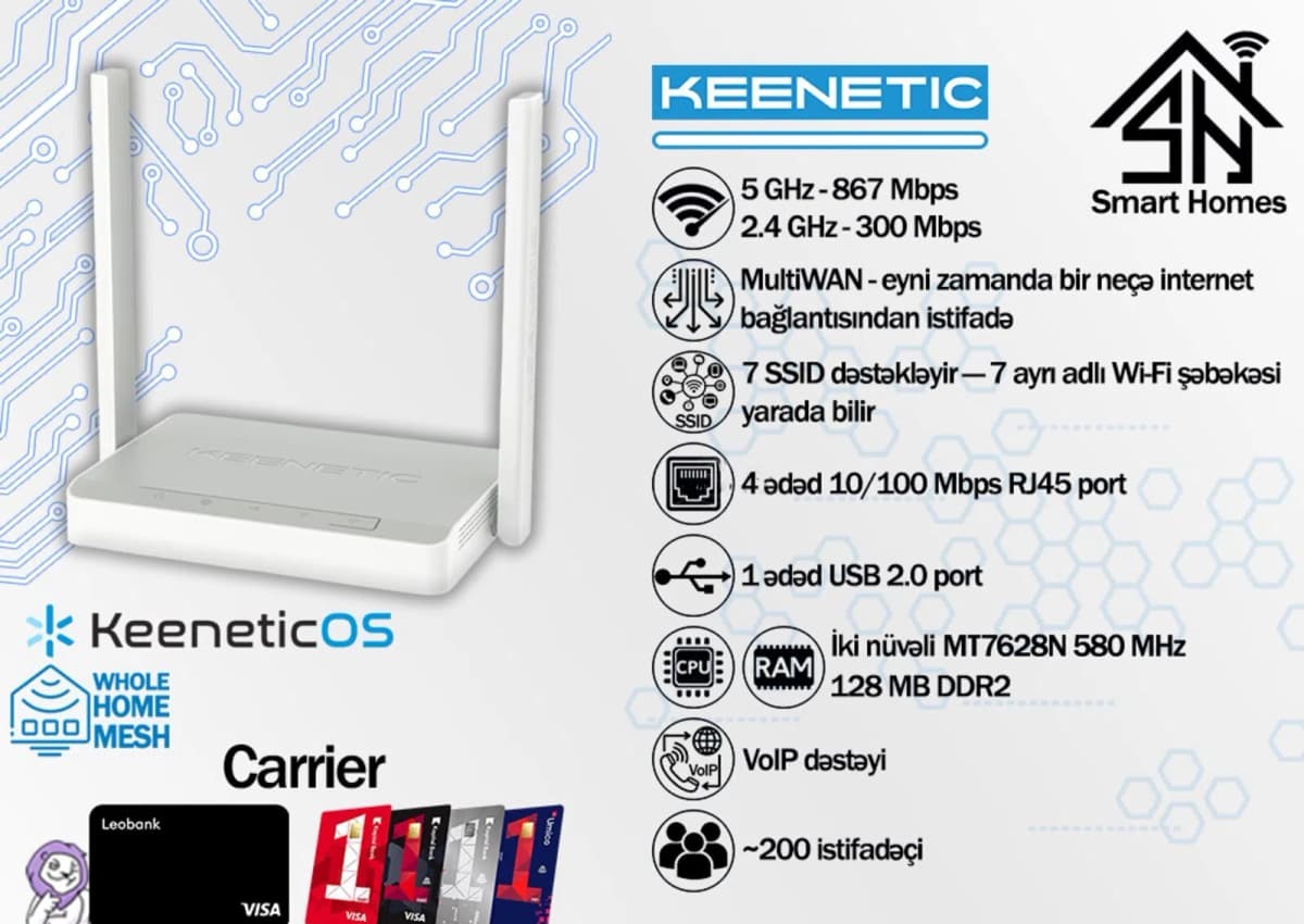 Router Keenetic Carrier AC1200 Mesh (KN-1713)