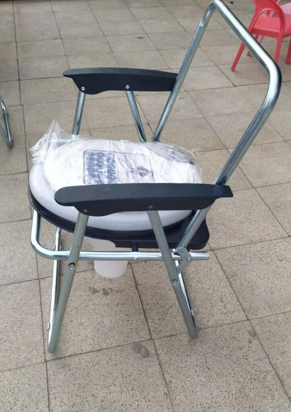 Foldable sanitary toilet chair for disabled and patients - Tenderyard