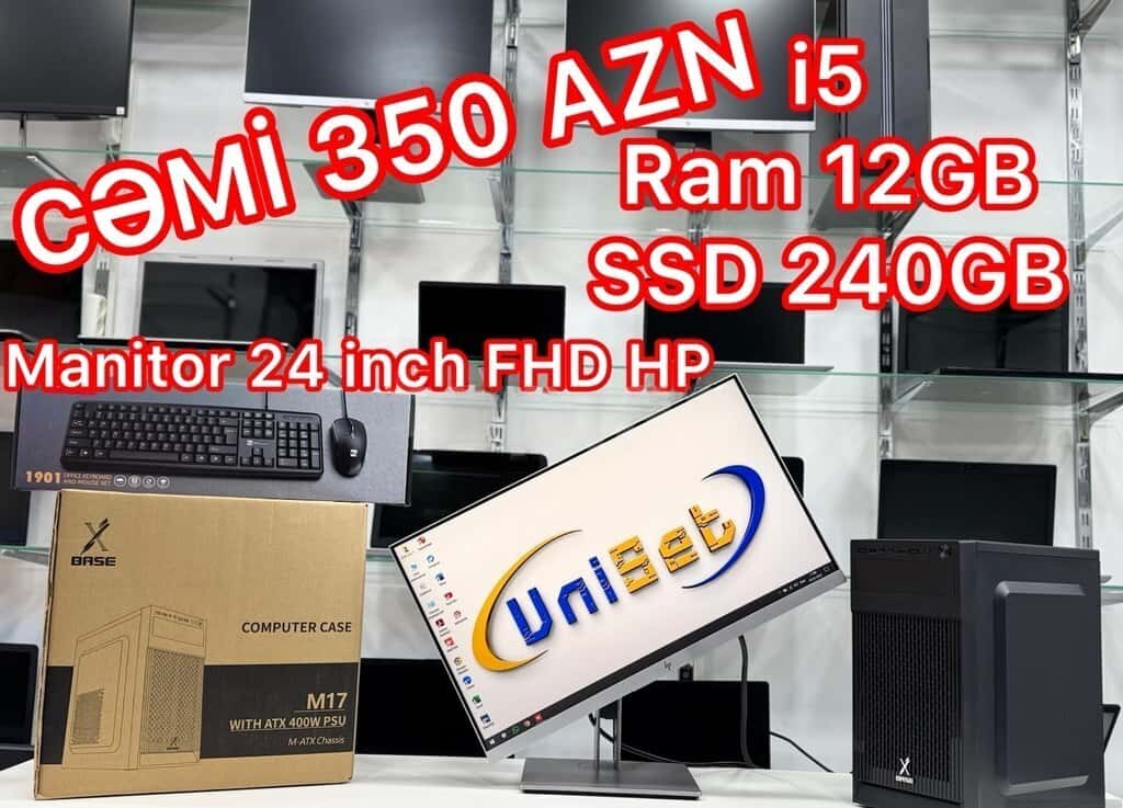 HP Desktop Computer Set (Intel i5, 12GB RAM, 240GB SSD) - Tenderyard