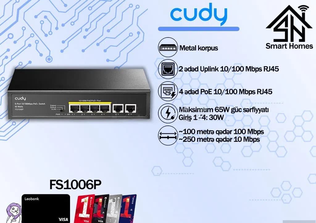 PoE Switch Cudy FS1010P 8-port 10/100M