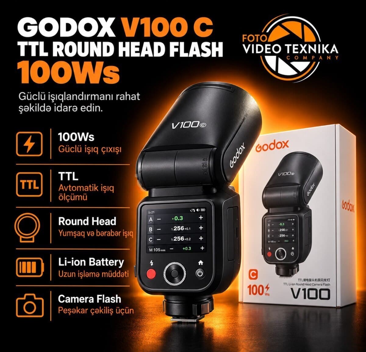 Flaş Godox V100 C