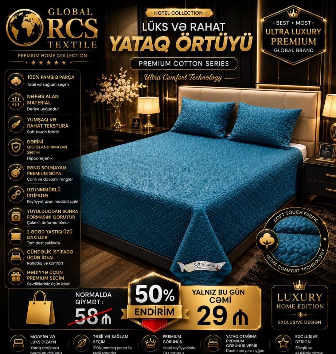 Yataq dəsti Göy rəng