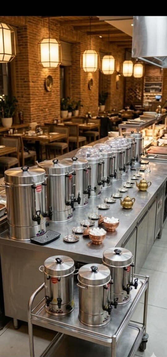 Samovar Paslanmayan polad material