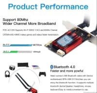 Wi-Fi adapter PCI-E AC1200 Bluetooth 4.0 — şəkil 5
