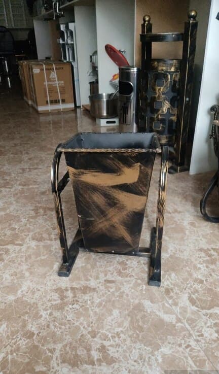 Metal tullantı qabı, dekorativ dizaynlı