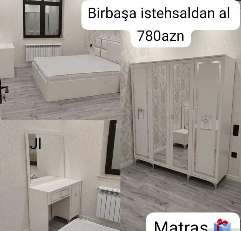 Laminate material bedroom set, Mixed color - Tenderyard