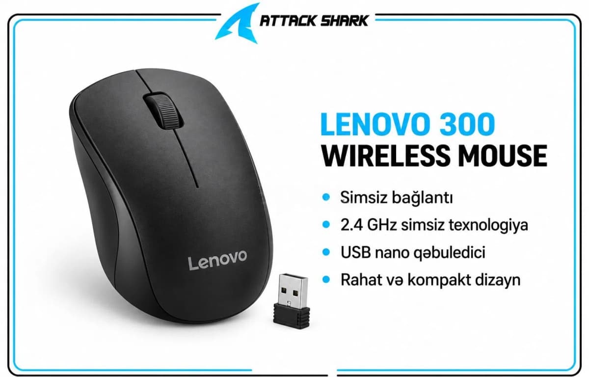 Kompüter siçanı Lenovo 300 Wireless Mouse