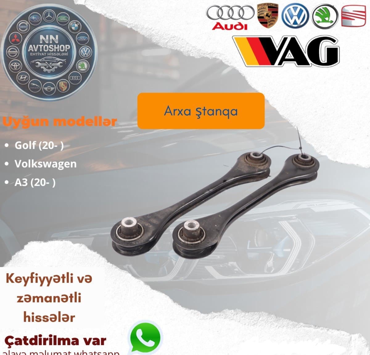 Arxa asqı qolu Volkswagen Golf və Audi A3