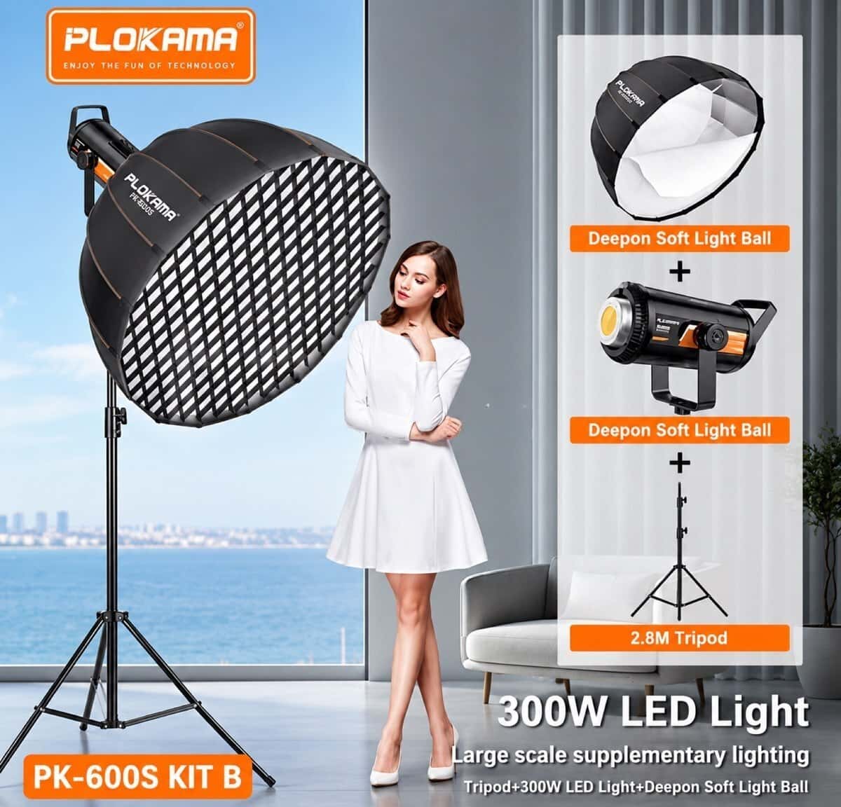 Studio lighting kit Plokama 300W - Tenderyard
