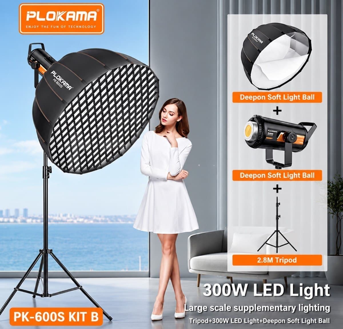 Studiya işıqlandırma dəsti Plokama 300W