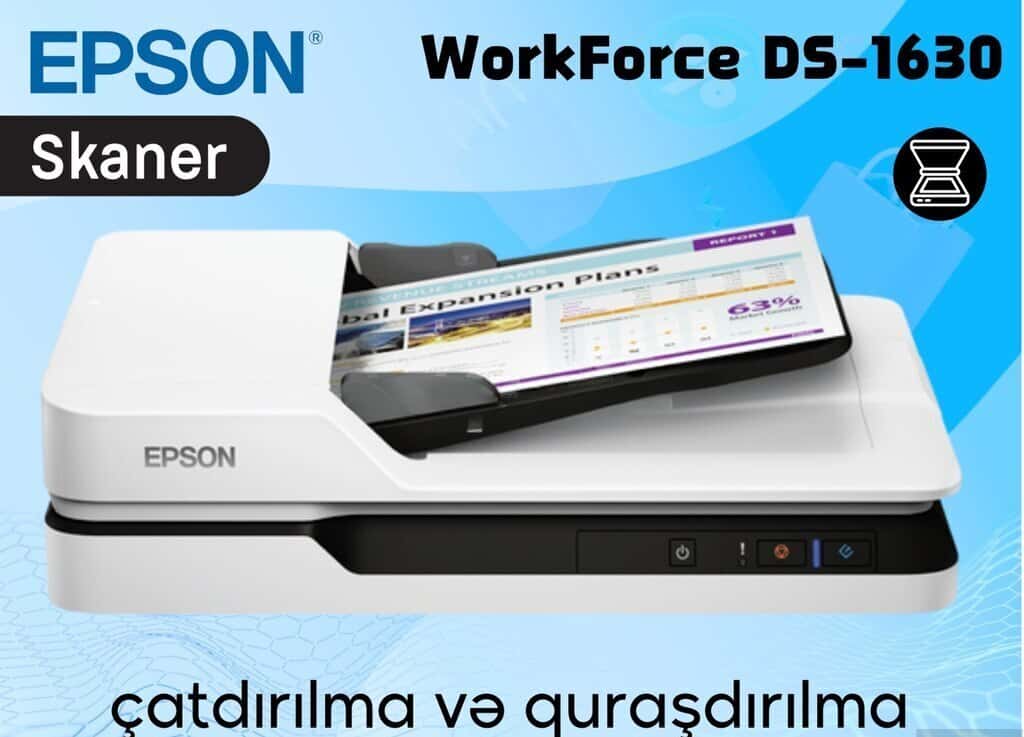 Epson Workforce DS-1630 Flatbed Document Scanner - Tenderyard