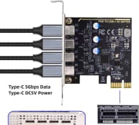 PCI-E Express kart 4x USB 3.1 Gen1 5Gbps (8 sm aşağı profil) — şəkil 8