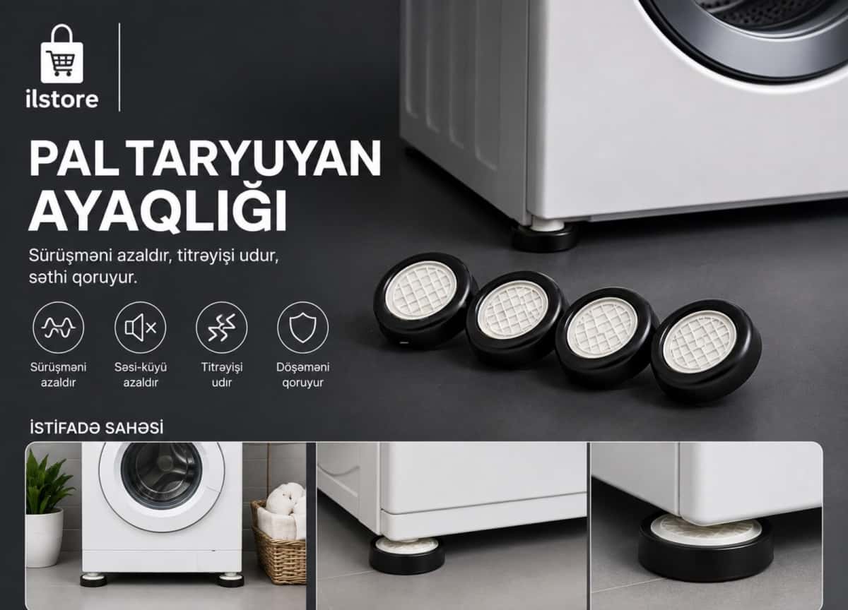 Paltaryuyan maşın üçün anti-vibrasiya ayaqlığı (4-lü dəst) - Tenderyard