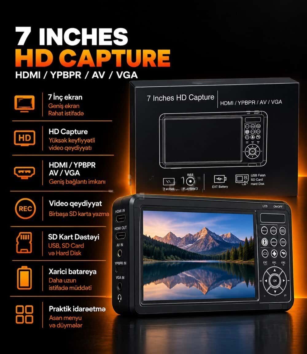 Video recording device 7 inches HD Capture - Tenderyard