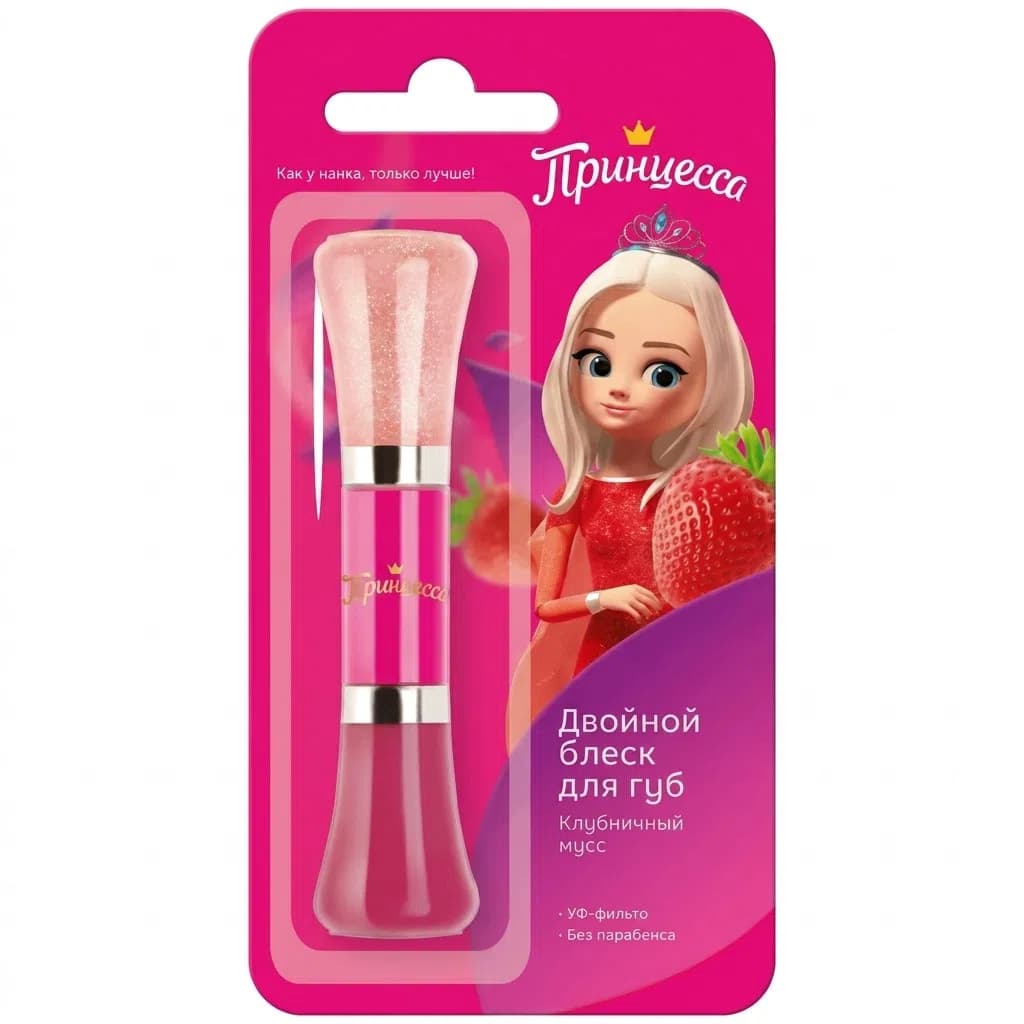 Принцесса Uşaq Dodaq Parladıcısı Çiyələkli Muss, 10 ml