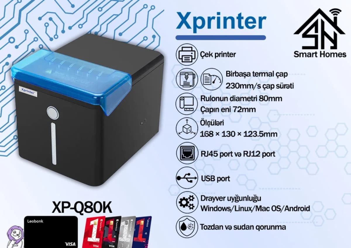 Qəbz printeri Xprinter XP-Q80K