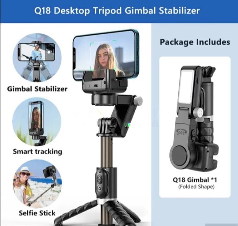 Gimbal stabilizator Q18 selfi çubuğu və tripod