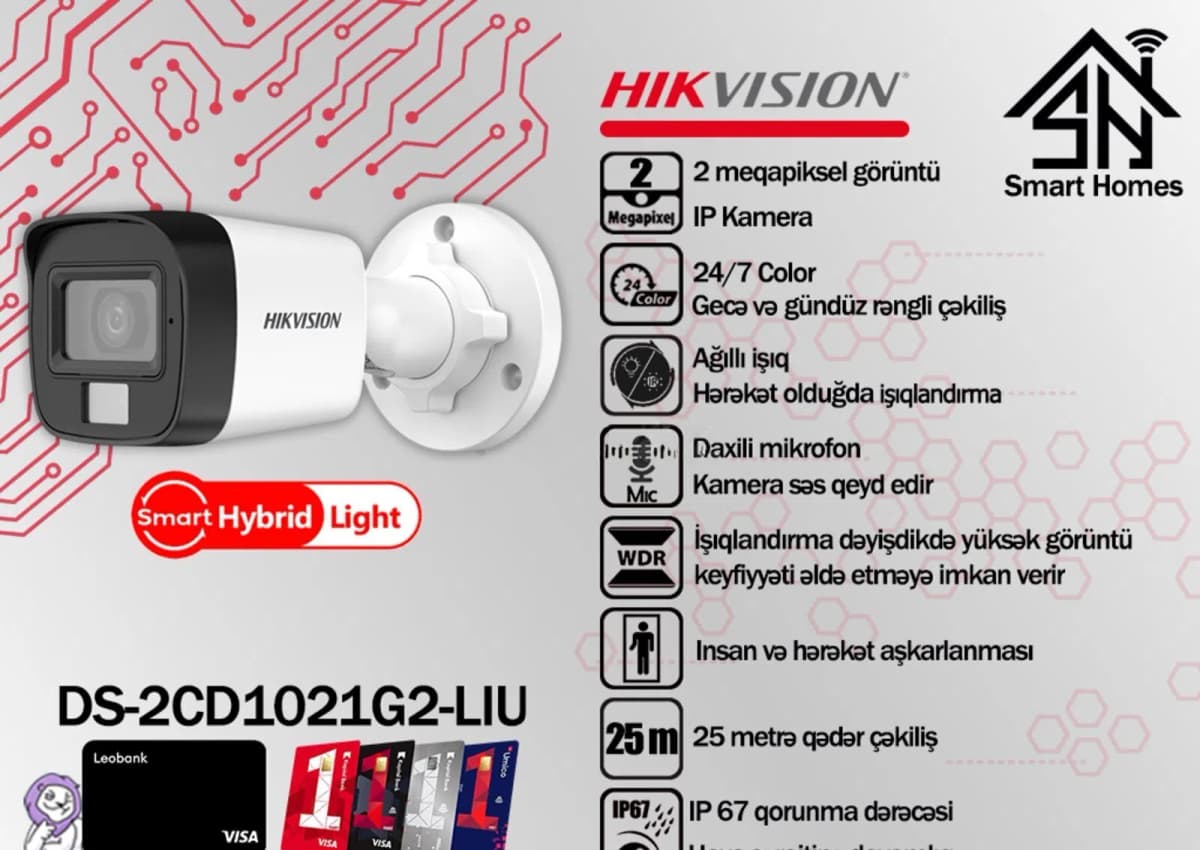 İP kamera Hikvision DS-2CD1021G2-LIU 2MP