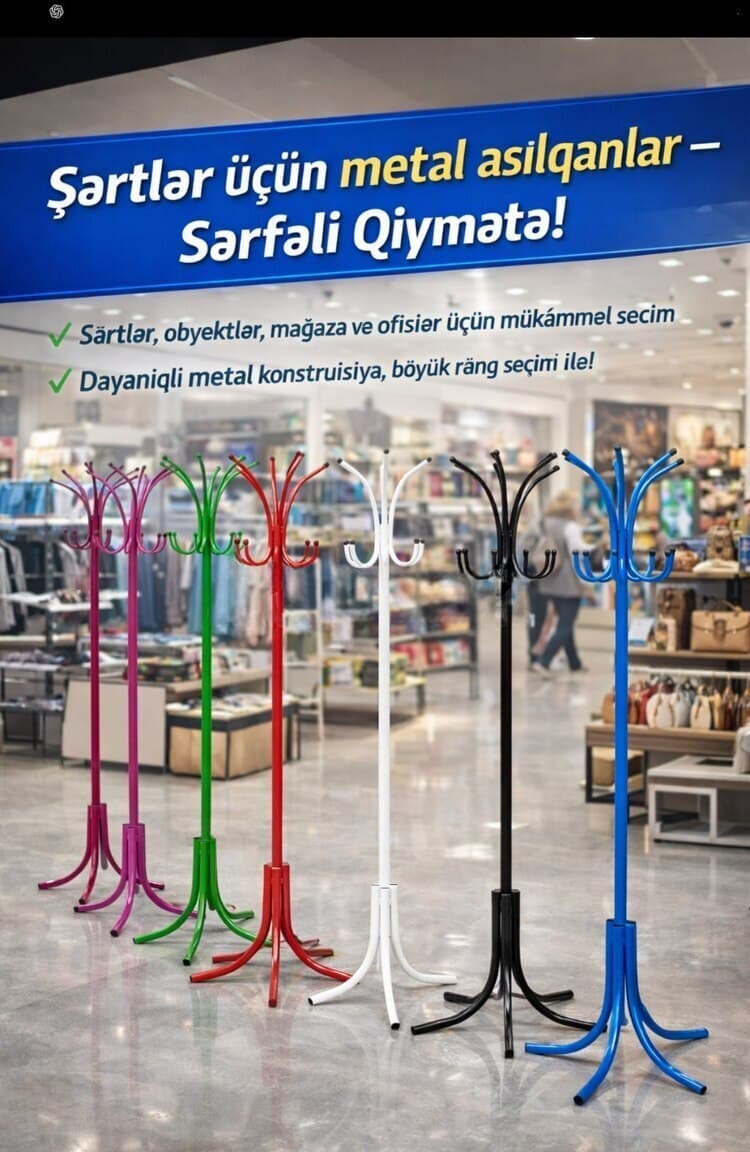 Geyim stendi və metal asılqanlar