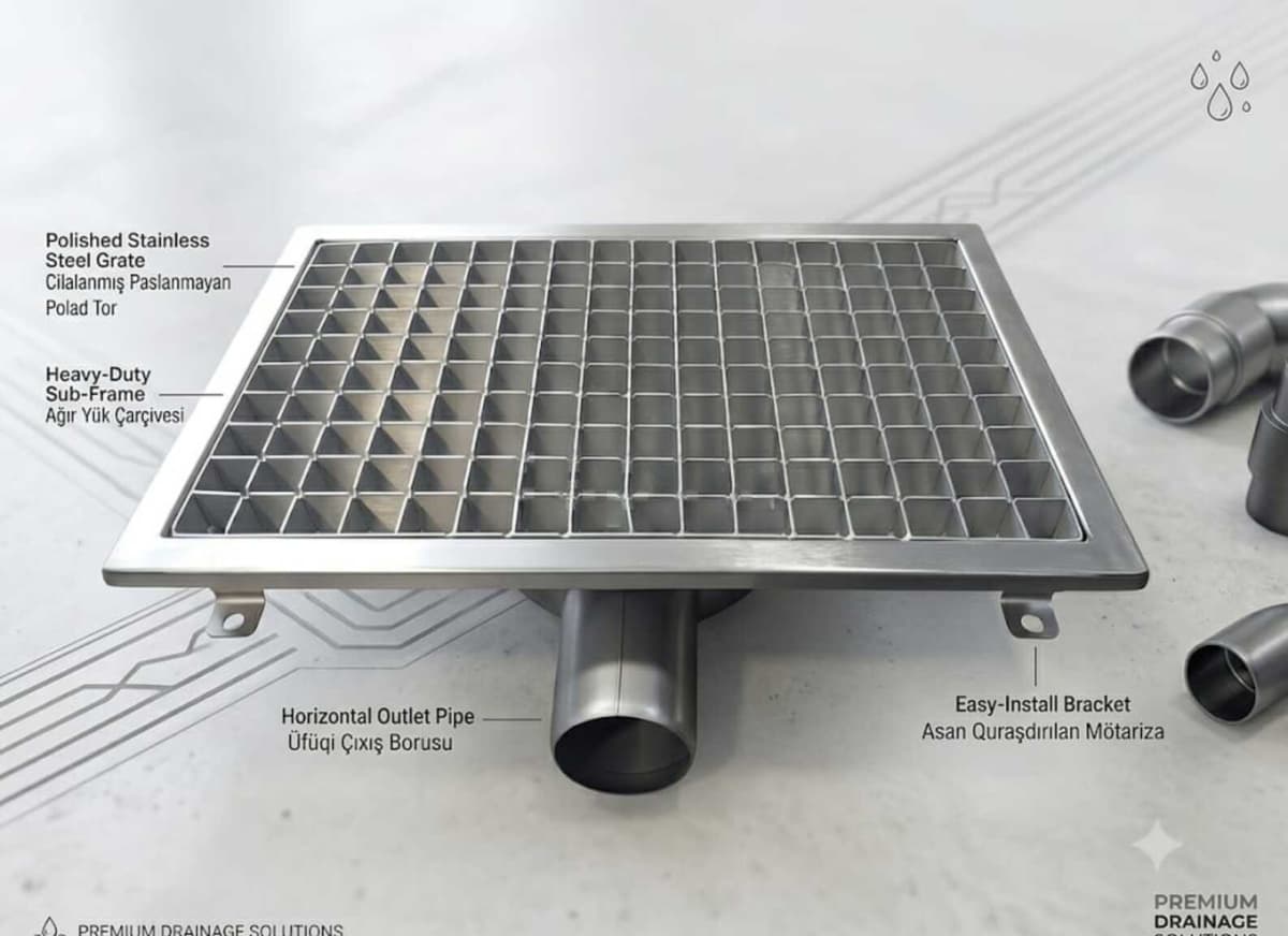 Kvadrat trap, Paslanmayan polad material