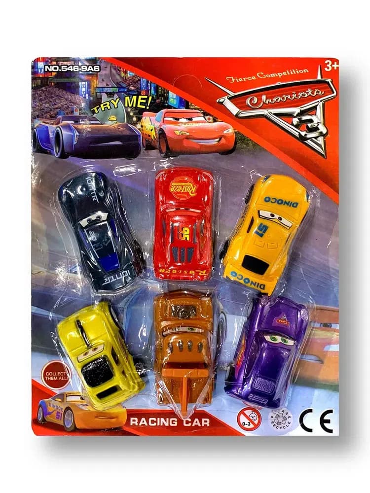 Maşın dəsti Cars, plastik, rəngbərəng, 6 ədəd