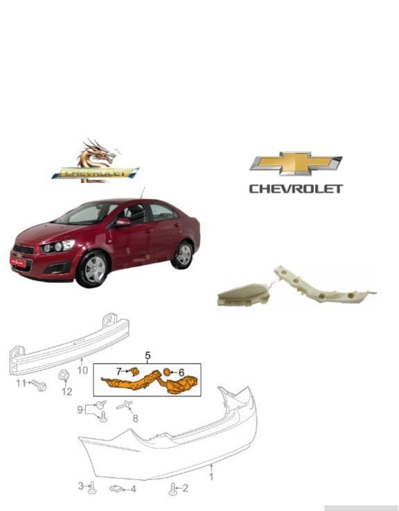 Arxa buferin sancağı Chevrolet Aveo T300 2011-2013