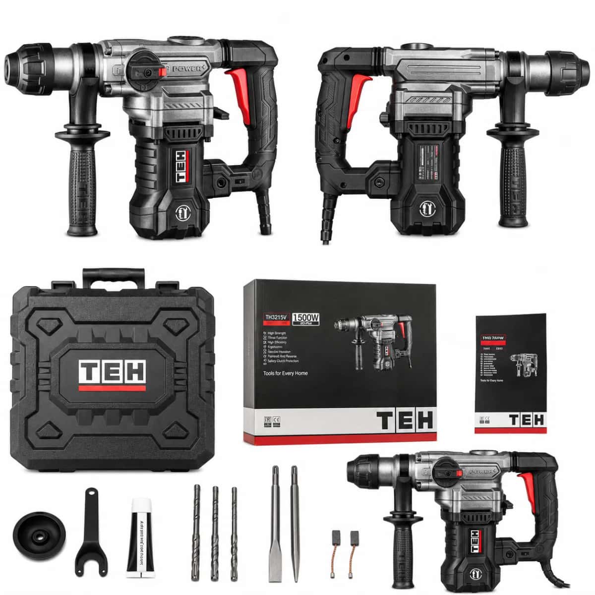 TEH TH3215V 1500W SDS-Plus Rotary Hammer - Tenderyard