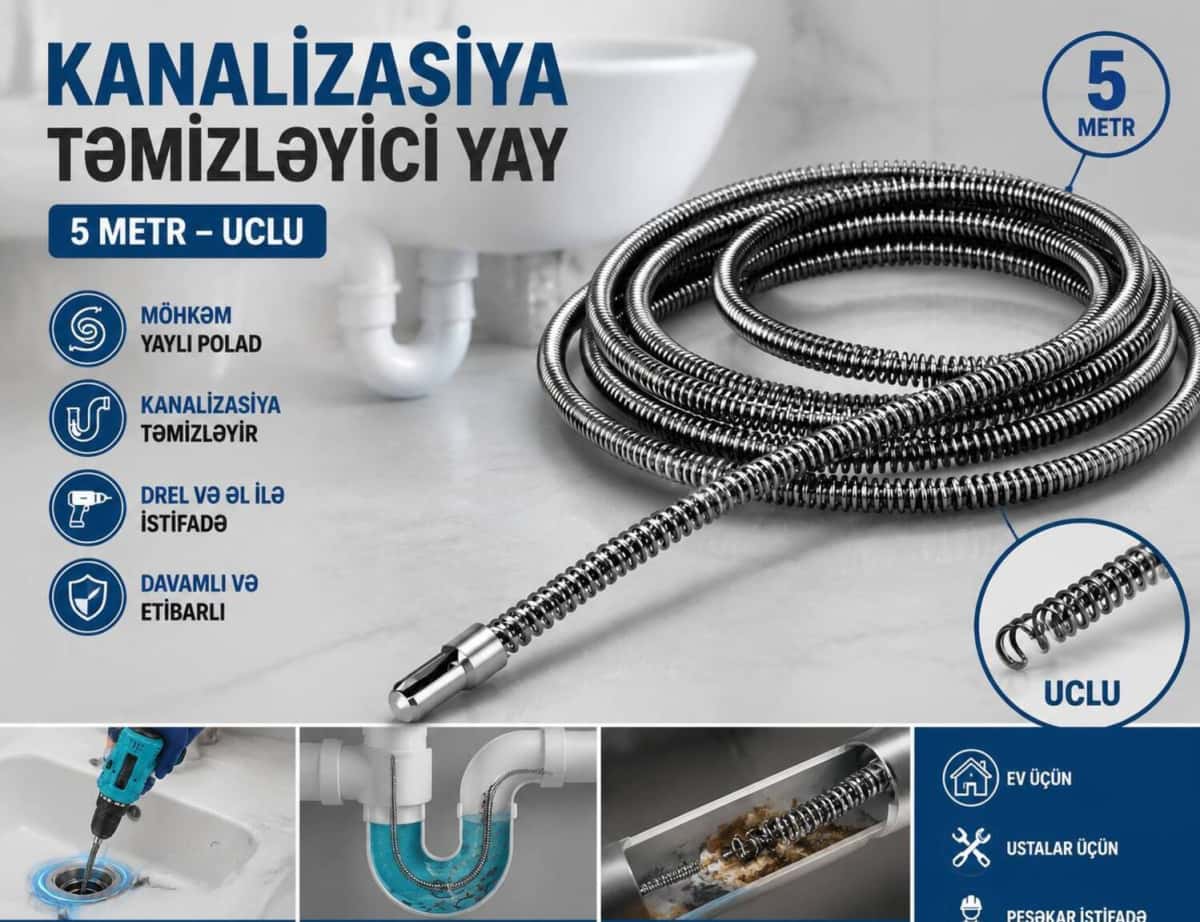 Drain cleaning cable 5 m (for drill) - Tenderyard