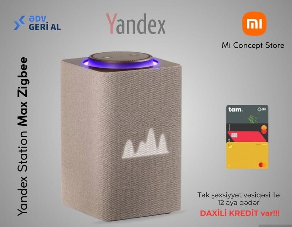 Ağıllı səsli köməkçi Yandex Station Max Zigbee boz