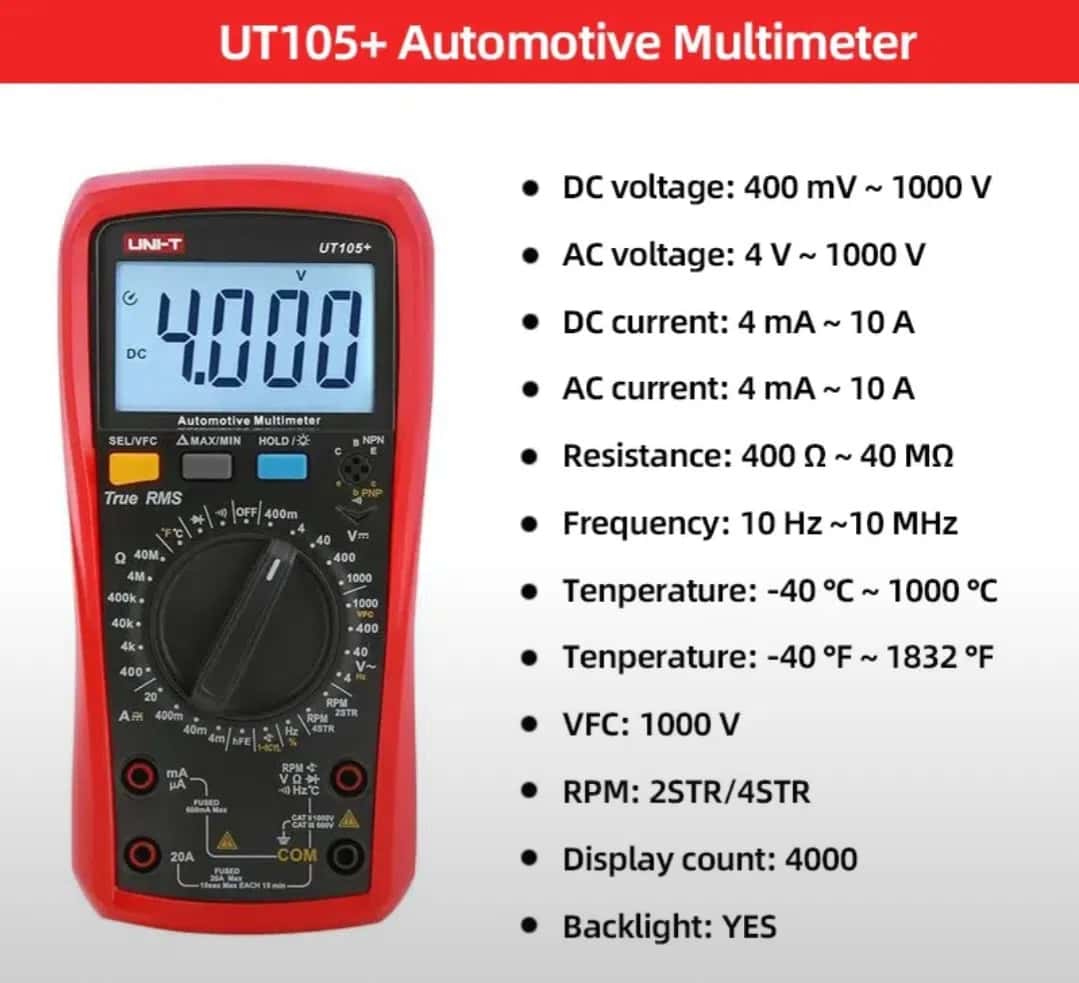 Multimeter UNI-T UT105+ - Tenderyard
