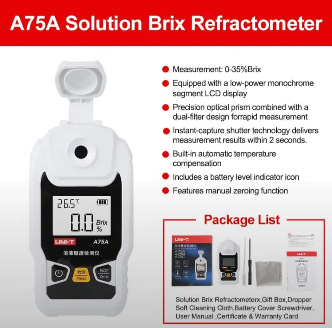 Refractometer UNI-T A75A - Tenderyard