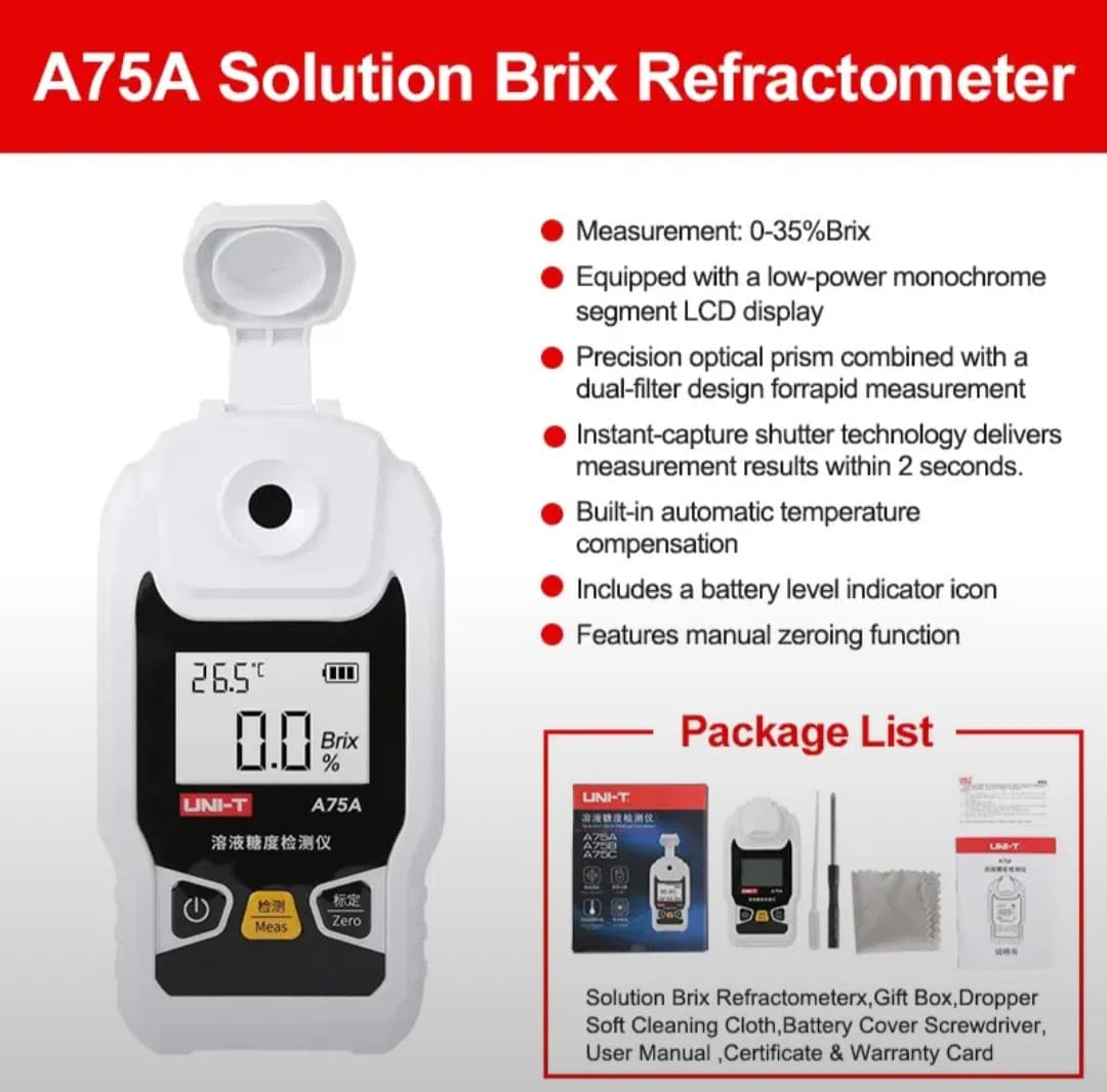 Refraktometr UNI-T A75A