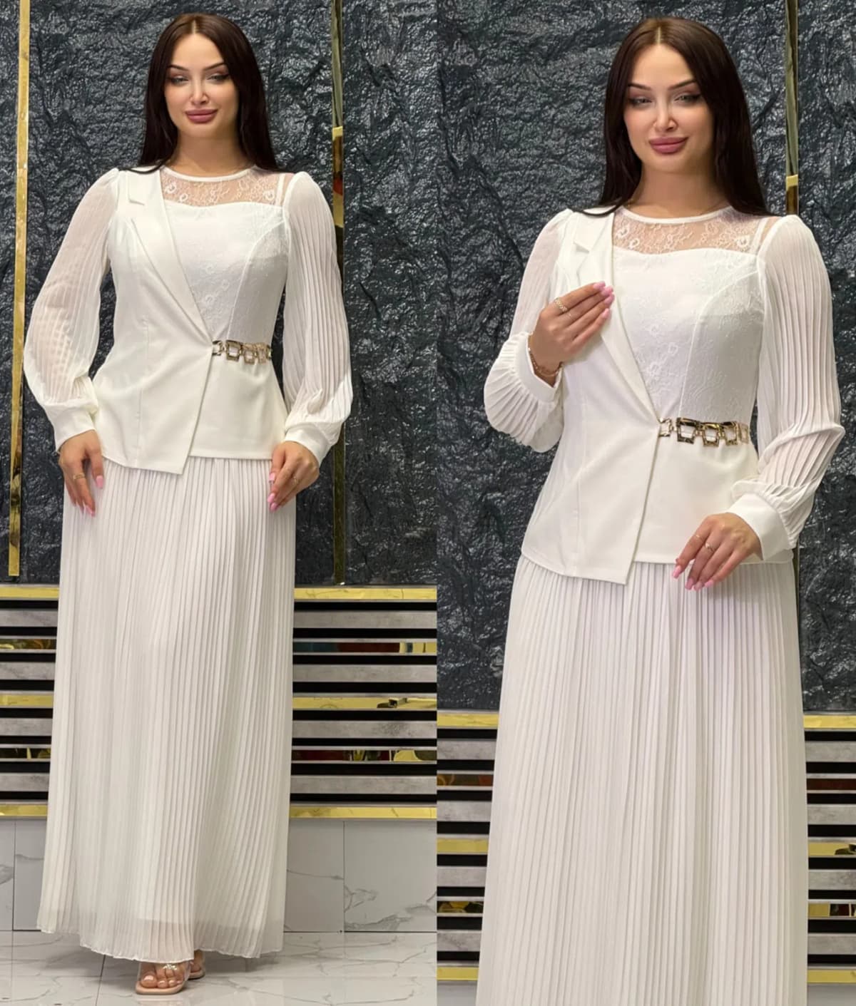 Qadın kostyumu, Ağ rəng, 38-48 ölçü