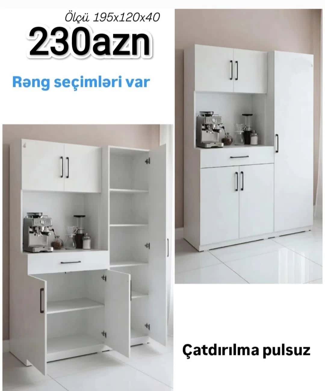 Mətbəx mebeli, ölçü 120x195x40 sm - Tenderyard